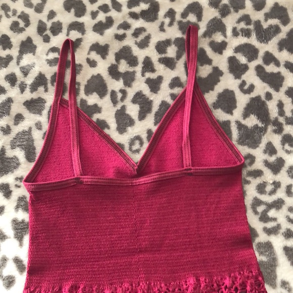 Free People Intimately Red Crochet Open Weave Tank Top Size XS/S - Picture 10 of 15